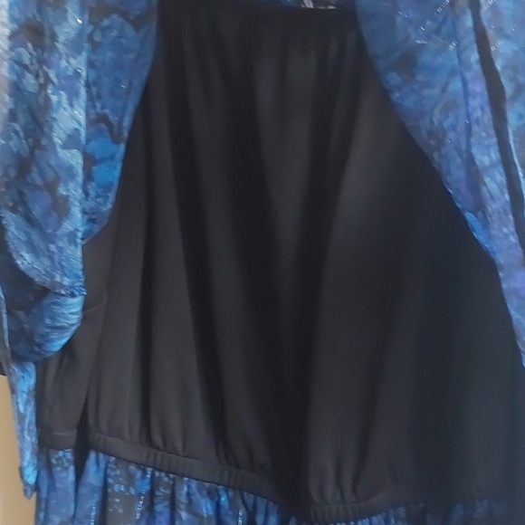 Blue Cold Shoulder Dress - Picture 9 of 10